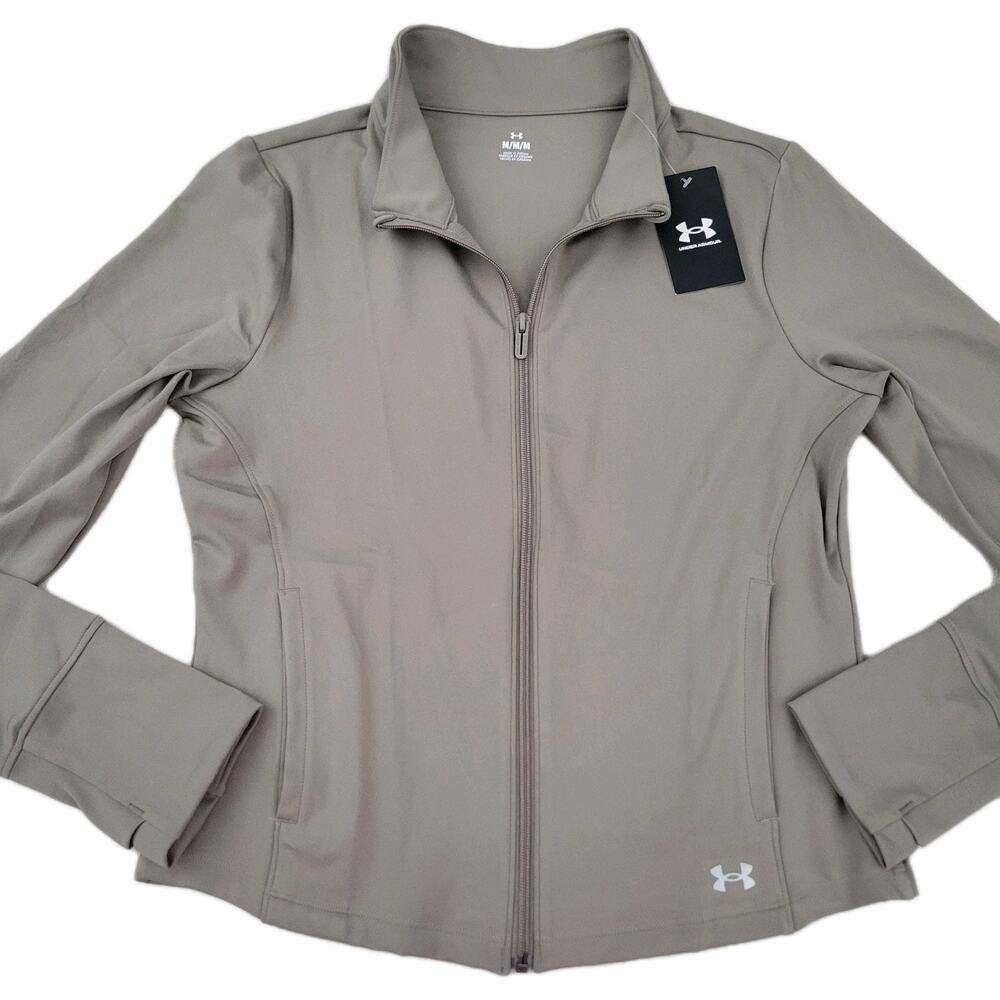 Under Armour Womens Motion Jacket in Tetra Gray Full Zip Front Mock Neck Size M